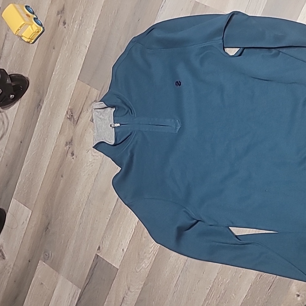 NWT IZOD Men's French Rib Quarter Zip Sweater Legion Blue Size XL - Picture 5 of 5